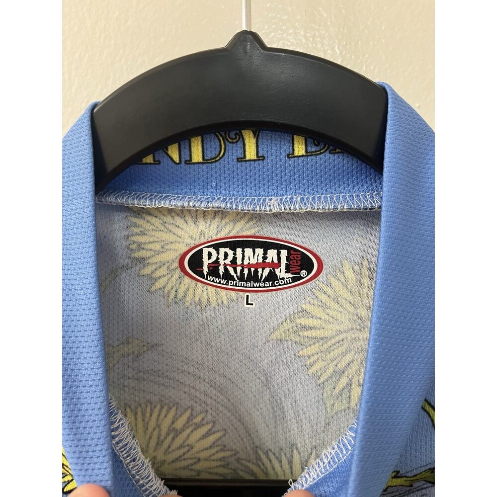 Primal SIZE Large Short-Sleeve Cycling Jersey Floral Lion Print Zip blue yellow - Picture 4 of 8
